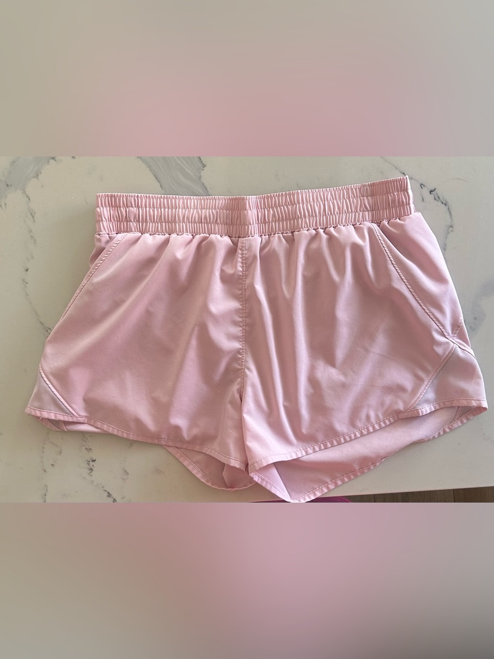 all in motion Light Pink Elastic-Waist Run Shorts